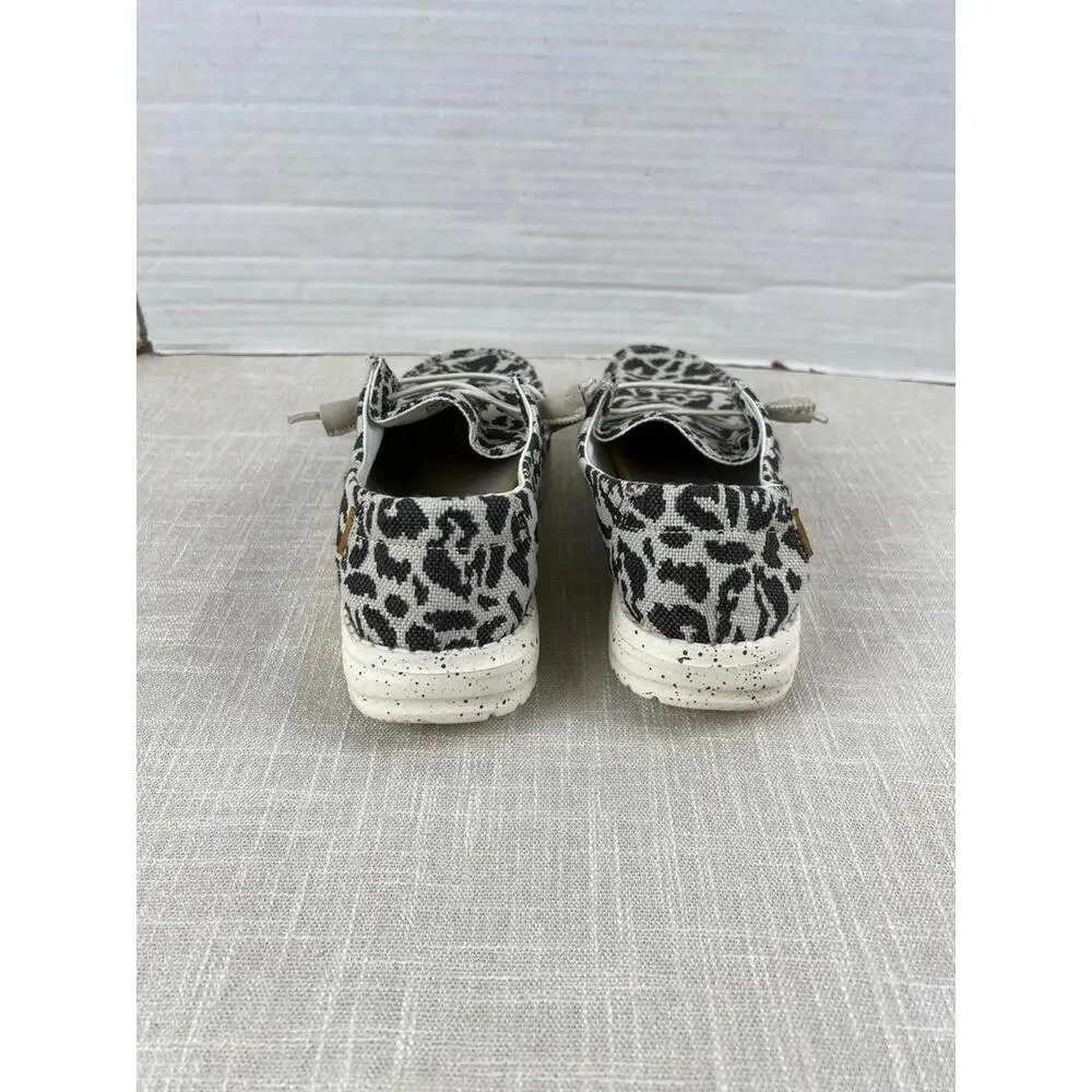 Hey Dude Shoes Wendy Woven Cheetah‎ Gray Womens Sz 7